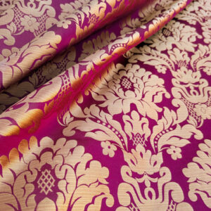 PXL_20240227_230652034 High End Veranda Renaissance Damask 100% Silk Red and Gold