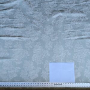 PXL_20240507_185752149 17x17" Sample Scalamandre Uppsala White On Gustavian Blue Green Silk Damask MSRP USD 588/y