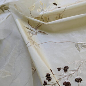 7 Boxy Scalamandre 2.4 Yards Flourish Scroll Ebony Silk Lampas Black and White MSPR USD292/Y