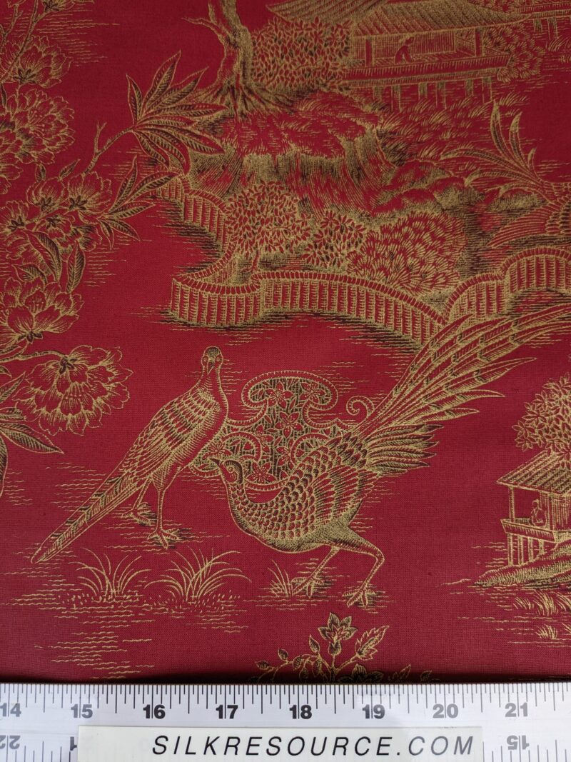 PXL_20240513_185408171 Ralph Lauren Chinoisery Toile Silky Cotton Crimson Gold