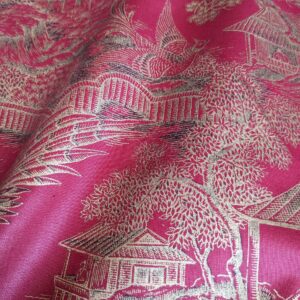 PXL_20240513_185804363 Ralph Lauren Chinoisery Toile Silky Cotton Crimson Gold