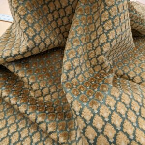 PXL_20240514_210745405 Scalamandre Old World Weavers Verrier Aqua Topaz Blue Diamond Ogee Small Scale  MSRP USD668/y