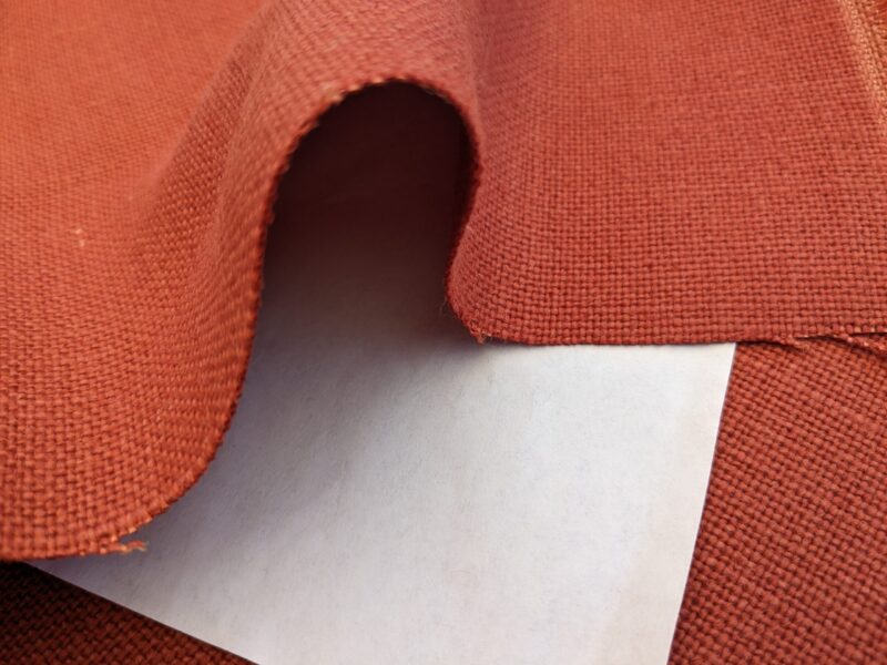 PXL_20240516_212449983 Scalamandre Luxembourg Linen Paprika Orange Red Solid Super Heavy MSRP USD284/y