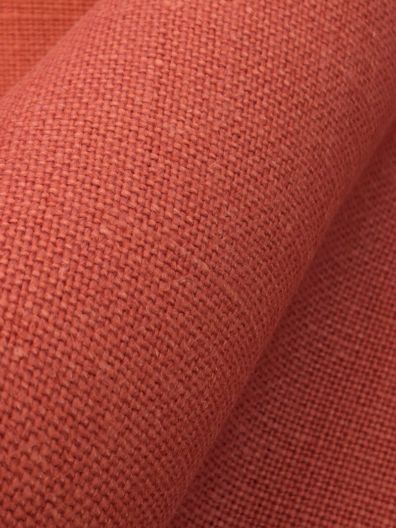 PXL_20240516_212626815 Scalamandre Luxembourg Linen Paprika Orange Red Solid Super Heavy MSRP USD284/y