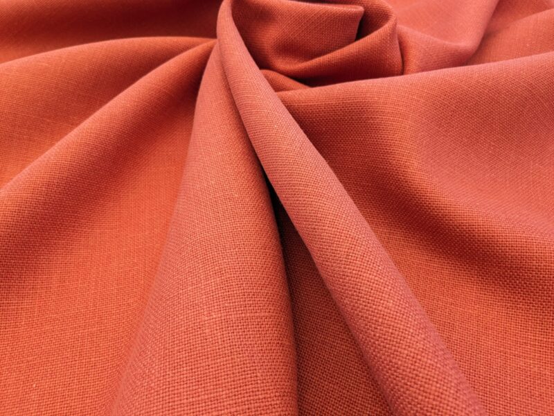 PXL_20240516_212640630 Scalamandre Luxembourg Linen Paprika Orange Red Solid Super Heavy MSRP USD284/y