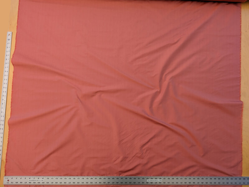 PXL_20240521_184655202 Scalamandre Astley Silk Strie Coral Red Pin Stripe Small Scale MSRP USD350+/yard