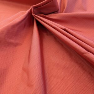 PXL_20240521_184859091 Scalamandre Astley Silk Strie Coral Red Pin Stripe Small Scale MSRP USD350+/yard