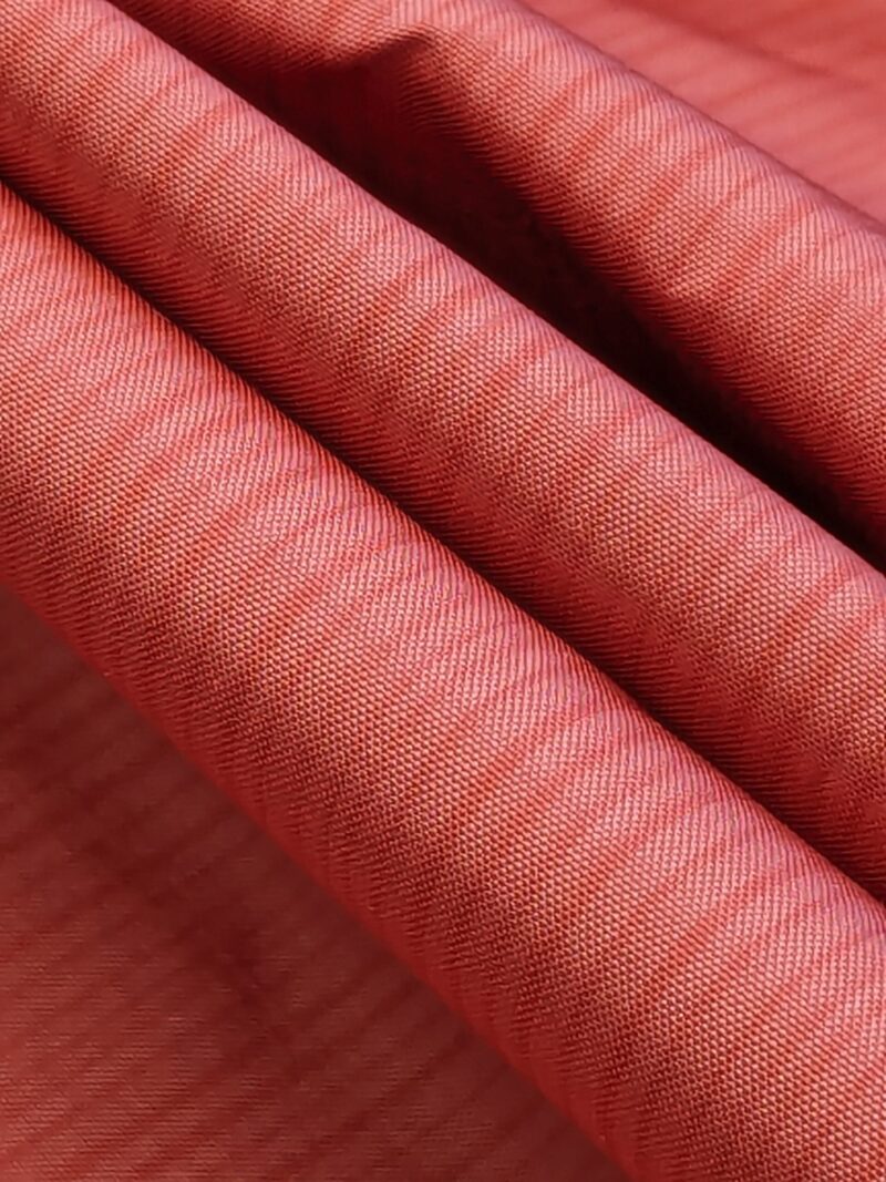 PXL_20240521_184903871 Scalamandre Astley Silk Strie Coral Red Pin Stripe Small Scale MSRP USD350+/yard