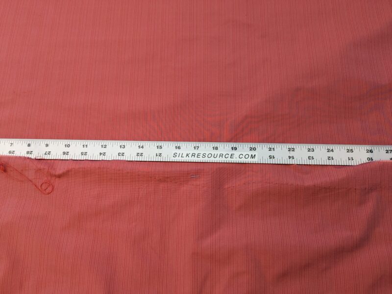 PXL_20240521_184918990 Scalamandre Astley Silk Strie Coral Red Pin Stripe Small Scale MSRP USD350+/yard