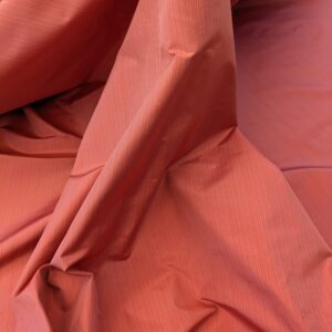 PXL_20240521_184941919 Scalamandre Astley Silk Strie Coral Red Pin Stripe Small Scale MSRP USD350+/yard