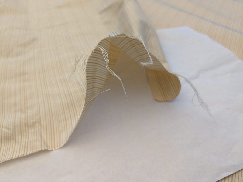 PXL_20240521_185518856 Scalamandre Astley Silk Strie Shell Beige Pin Stripe Small Scale MSRP USD350+/yard