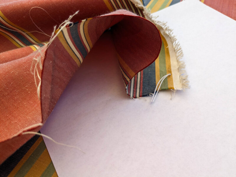 PXL_20240521_195946815 Scalamandre Savini Moire Rose Red Yellow Blue Green Stripe MSRP USD 136/y