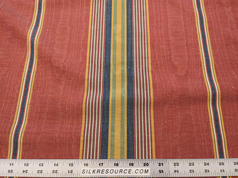 PXL_20240521_200047039 Scalamandre Savini Moire Rose Red Yellow Blue Green Stripe MSRP USD 136/y