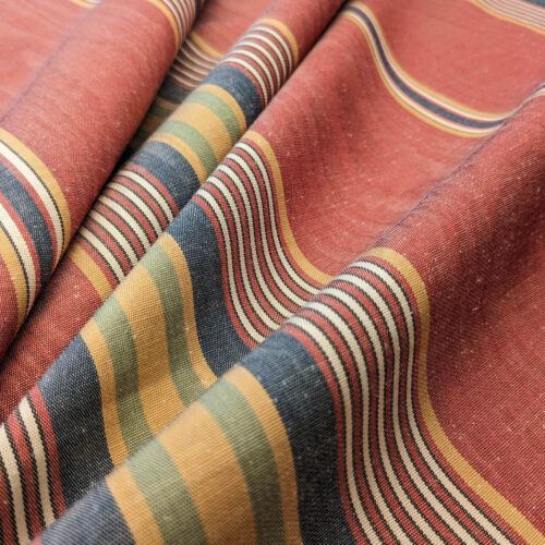 PXL_20240521_200225827 Scalamandre Savini Moire Rose Red Yellow Blue Green Stripe MSRP USD 136/y