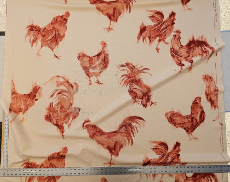 PXL_20240521_203745728 " Scalamandre Chanticleer Terracotta Rooster Chicken French Country Toile Red White MSRP USD 200+/Y