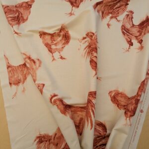 PXL_20240521_204047988 " Scalamandre Chanticleer Terracotta Rooster Chicken French Country Toile Red White MSRP USD 200+/Y