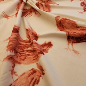 PXL_20240521_204059912 " Scalamandre Chanticleer Terracotta Rooster Chicken French Country Toile Red White MSRP USD 200+/Y