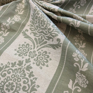 PXL_20240521_210757923 Scalamandre Ravenna Sage Green  Gray Floral Damask Stripe MSRP USD 200+/y