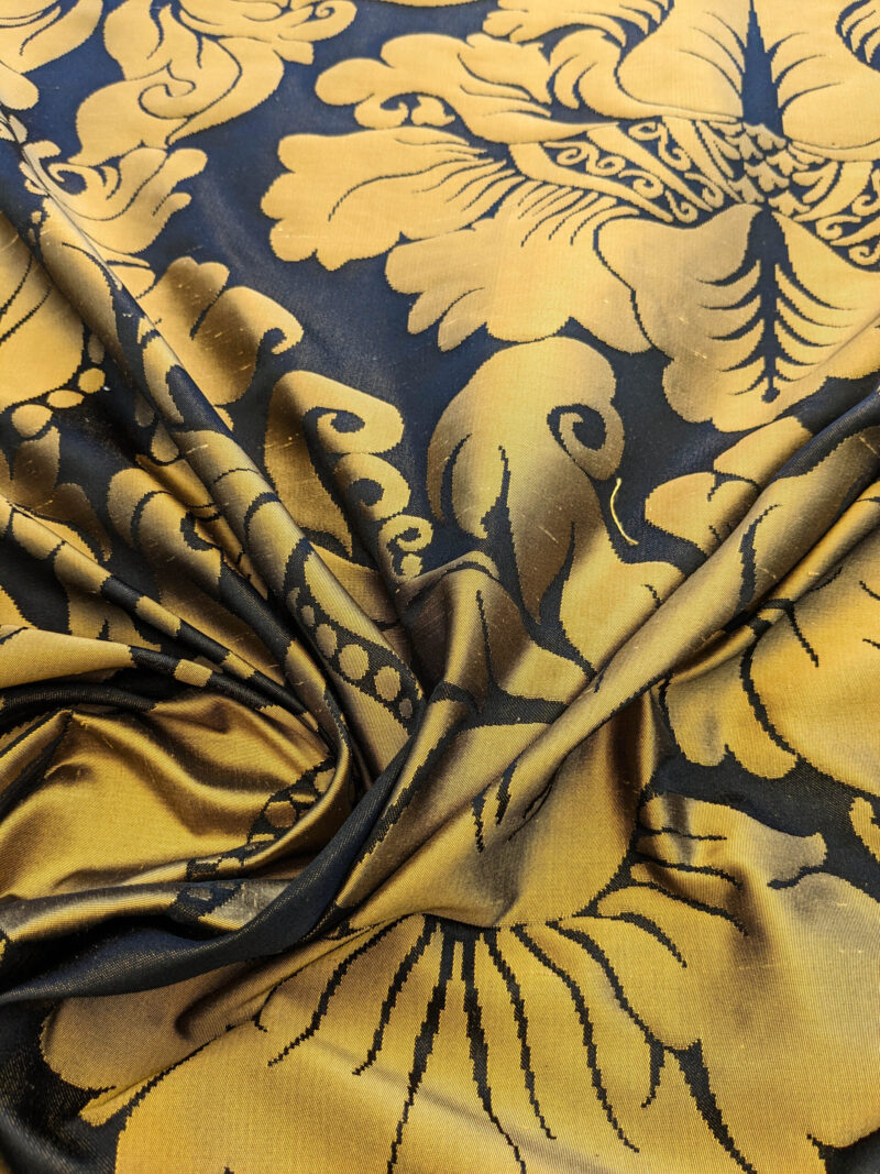 PXL_20240521_221725789 Scalamandre Aspide II Black & Gold  Damask MSRP USD 628/y