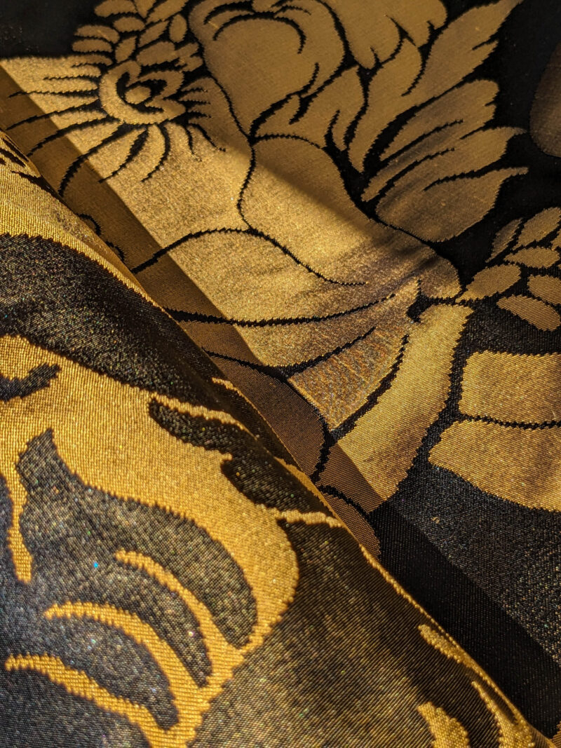 PXL_20240521_221822433 Scalamandre Aspide II Black & Gold  Damask MSRP USD 628/y