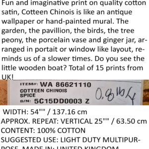 PXL_20240522_193647426 Scalamandre Cotteen Chinois Spice Pink Red Chinoiserie Birds Teahouse Toile Scenic MSRP USD 200+/y