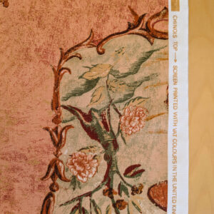 PXL_20240522_193848183 Scalamandre Cotteen Chinois Spice Pink Red Chinoiserie Birds Teahouse Toile Scenic MSRP USD 200+/y