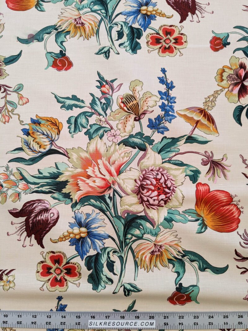 PXL_20240522_194852807 Scalamandre Les Fleurs Mystereiuses Cream Beige Floral Botanical Foliage MSRP USD 784/y