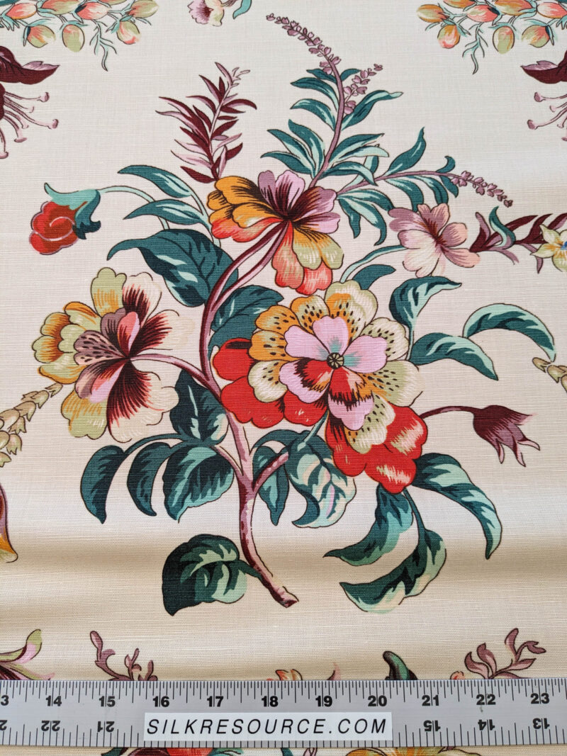 PXL_20240522_194902062 Scalamandre Les Fleurs Mystereiuses Cream Beige Floral Botanical Foliage MSRP USD 784/y