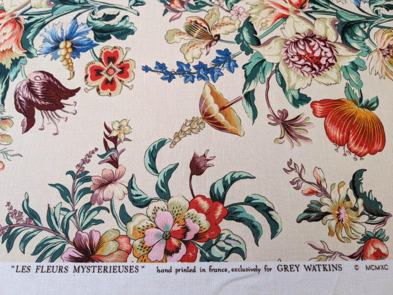 PXL_20240522_194919032 Scalamandre Les Fleurs Mystereiuses Cream Beige Floral Botanical Foliage MSRP USD 784/y