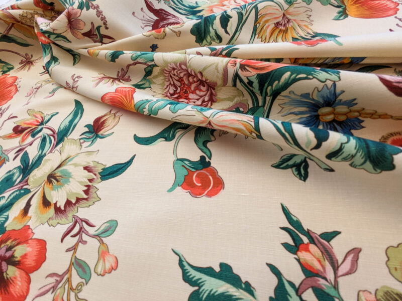 PXL_20240522_195006815 Scalamandre Les Fleurs Mystereiuses Cream Beige Floral Botanical Foliage MSRP USD 784/y