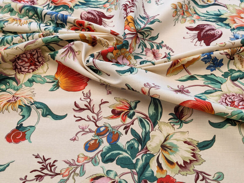 PXL_20240522_195045528 Scalamandre Les Fleurs Mystereiuses Cream Beige Floral Botanical Foliage MSRP USD 784/y