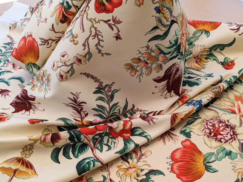 PXL_20240522_195120556 Scalamandre Les Fleurs Mystereiuses Cream Beige Floral Botanical Foliage MSRP USD 784/y