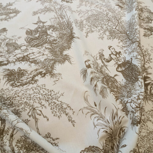 PXL_20240522_203649373 Scalamandre Scene Chinoise Tan Brown Beige Historic Chinoiserie Toile MSRP USD 208/y