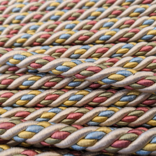 PXL_20240528_200733526 Scalamandre Lyon Pinks, Blues,Yellows ,Trim Silk Wool MSRP USD330/y