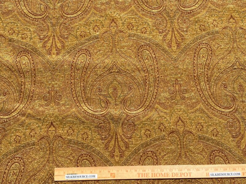 WhatsApp Image 2024-05-15 at 04.46.20_680c5845 Scalamandre Asha Topaz MSRP USD 256/Y Woven Turkish Paisley Chenille Gold Paisley
