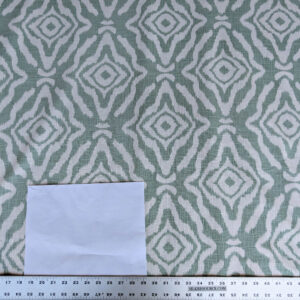 Scalamandre Zanzibar Ikat Aquamarine Green Aqua White Cotton Print Mid-Century MSRP USD 254.80/Y