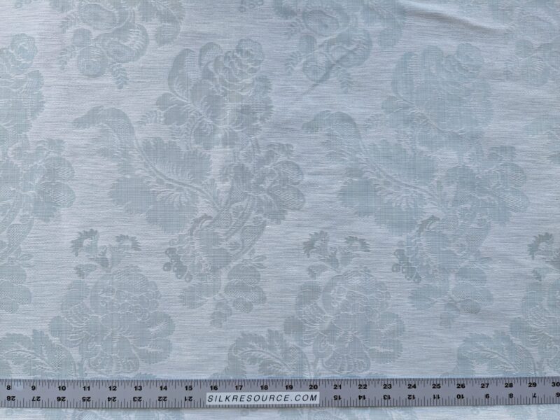 original_50bebfb2-d970-4b90-8a29-5c54968d37c2_PXL_20240507_191230295 17x17" Sample Scalamandre Uppsala White On Gustavian Blue Green Silk Damask MSRP USD 588/y