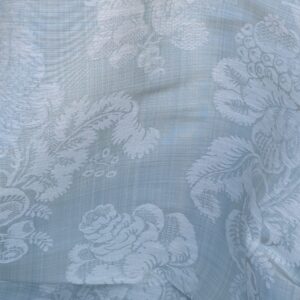 original_6de0c54e-d3fa-403c-8a56-e0fbf82859f0_PXL_20240507_190348736 17x17" Sample Scalamandre Uppsala White On Gustavian Blue Green Silk Damask MSRP USD 588/y