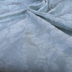 original_b5ce76a6-4897-4e82-8505-aae0894834f9_PXL_20240507_190944048 17x17" Sample Scalamandre Uppsala White On Gustavian Blue Green Silk Damask MSRP USD 588/y