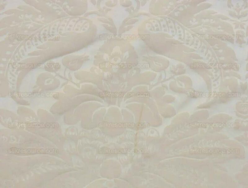 By Yard Scalamandre "Hunt Damask" in Special Ivory 100% Cotton Renaissance Damask Heavy MSRP USD300+/Y
