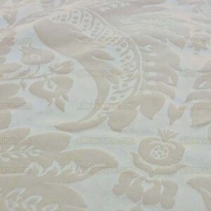 By Yard Scalamandre "Hunt Damask" in Special Ivory 100% Cotton Renaissance Damask Heavy MSRP USD300+/Y