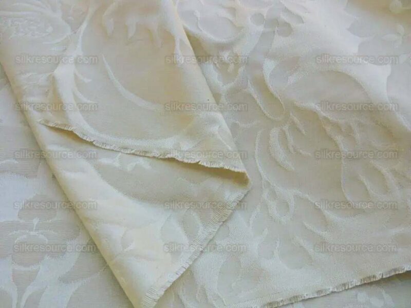 By Yard Scalamandre "Hunt Damask" in Special Ivory 100% Cotton Renaissance Damask Heavy MSRP USD300+/Y