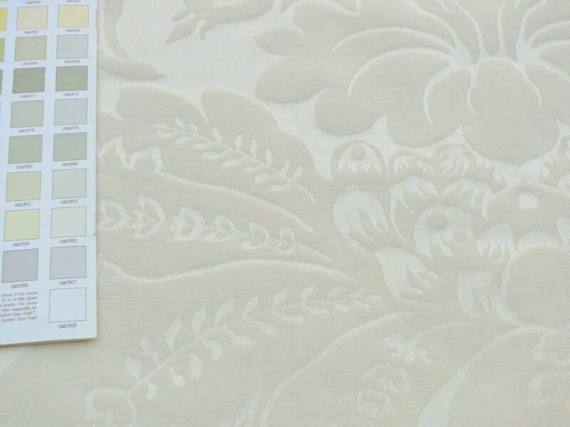 By Yard Scalamandre "Hunt Damask" in Special Ivory 100% Cotton Renaissance Damask Heavy MSRP USD300+/Y