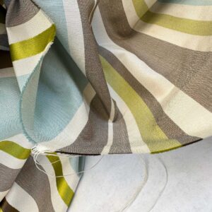 IMG_3502 Scalamandre Tango Aqua/Multi Blue Green Rainbow Stripe 100% Silk Jacquard MSRP USD 324/y