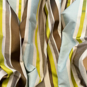 IMG_3505 Scalamandre Tango Aqua/Multi Blue Green Rainbow Stripe 100% Silk Jacquard MSRP USD 324/y