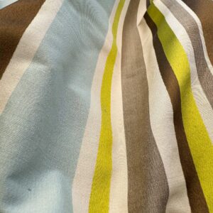 IMG_3506 Scalamandre Tango Aqua/Multi Blue Green Rainbow Stripe 100% Silk Jacquard MSRP USD 324/y