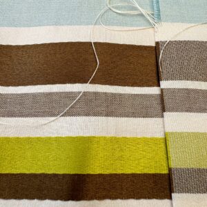 IMG_3507 Scalamandre Tango Aqua/Multi Blue Green Rainbow Stripe 100% Silk Jacquard MSRP USD 324/y