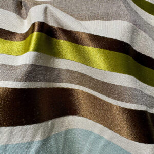 IMG_3509 Scalamandre Tango Aqua/Multi Blue Green Rainbow Stripe 100% Silk Jacquard MSRP USD 324/y