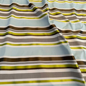 IMG_3510 Scalamandre Tango Aqua/Multi Blue Green Rainbow Stripe 100% Silk Jacquard MSRP USD 324/y