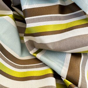 IMG_3512 Scalamandre Tango Aqua/Multi Blue Green Rainbow Stripe 100% Silk Jacquard MSRP USD 324/y